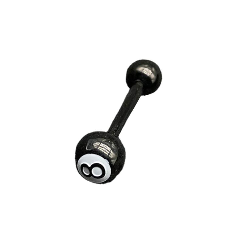 Anneaux de langue de billard pour femmes, bijoux de perçage de langue en acier inoxydable, longueur de barre de 12 à 16mm pour anneaux de langue