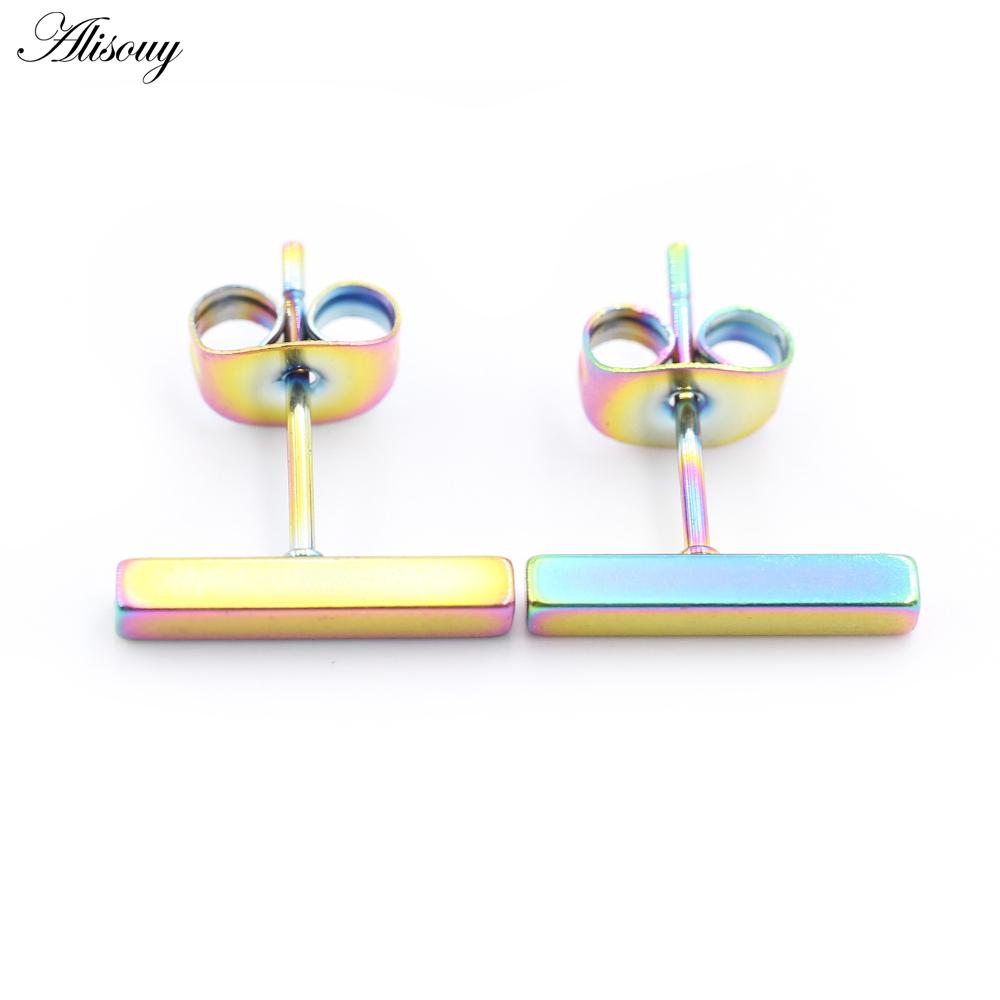 

Alisouy 2 шт. Новые простые серьги-шарики из нержавеющей стали для женщин и мужчин, черные геометрические длинные квадратные серьги-гвоздики, ювелирные изделия, подарки 12mm разноцветный