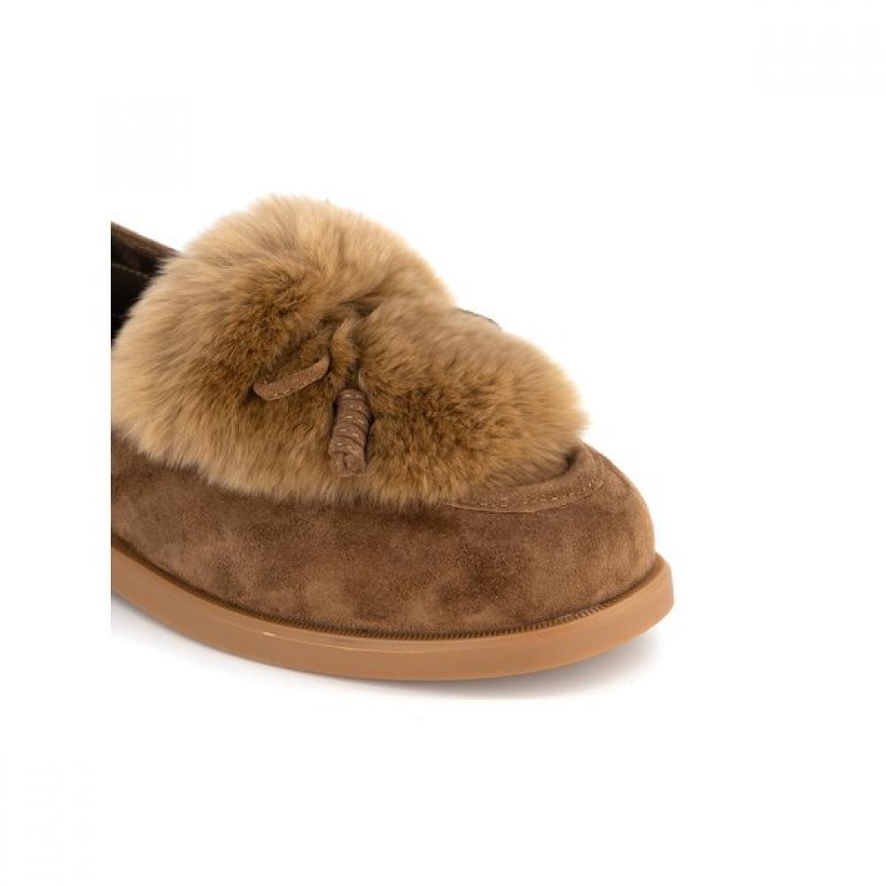 SODA Women S Semi caSual Latex Fur Loafer Arf516  2cm 