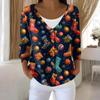 Women's Fashion Long Sleeve Christmas Snowman Snowflake Print Jacket Cardigan