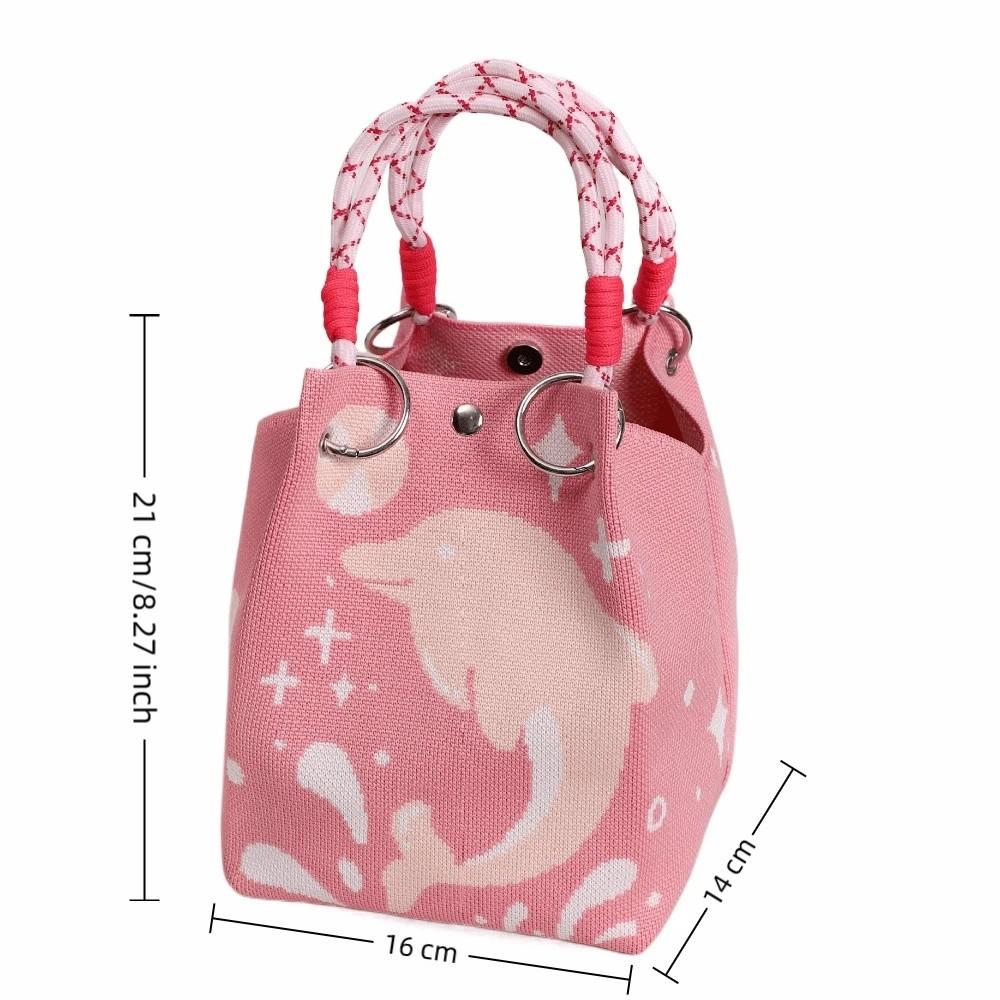 Storage Bag Knit Tote Bag Lightweight Gingerbread Man Ring Buckle Bag Large Capacity Christmas Elk Magnetic Buckle Bag Commuting