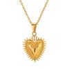 Vintage Gold Stainless Steel Three-Dimensional Relief Design Heart-Shaped Wind Pendant Necklace, Niche Women'S Accessories 2273