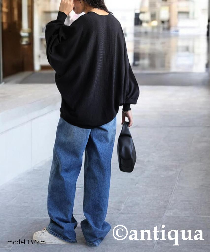 antiqua Dolman Knit Long One Size Black Women's Top, Sleeve, PN-00496, 05,