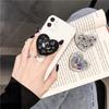 Pack Diamond Heart Snape Phone Socket Universal Expansion Bracket Finger Ring Phone Holder for Smartphone Holder Ejection Socket