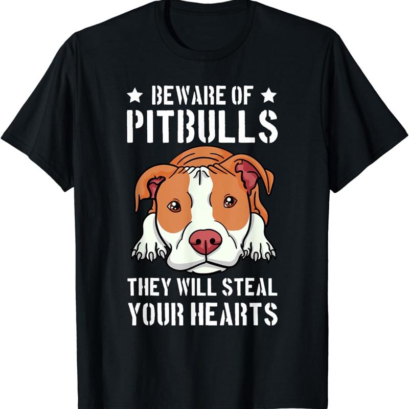 Beware Of Pitbull They Will Still Your Heart Pit Bull Pibble T Shirt S разноцветный