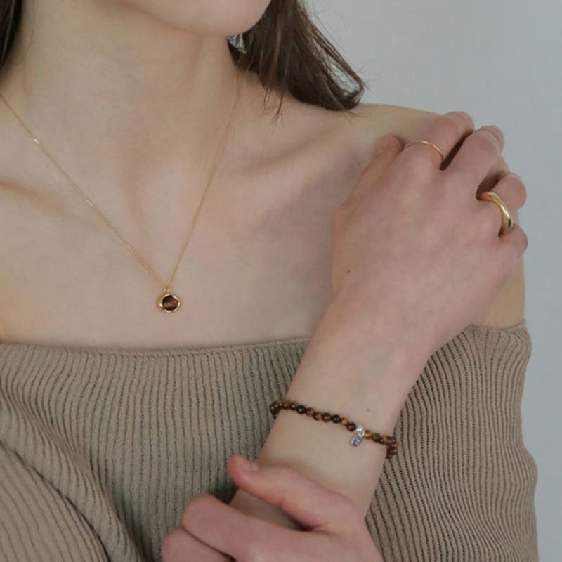 modernlike 14k gold hopi tiger eye stone bracelet 4mm