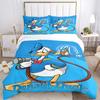 3pcs Blue Donald Duck Printed Quilt Set Soft and Comfortable Quilt Cover for Bedroom, Guest Room W003