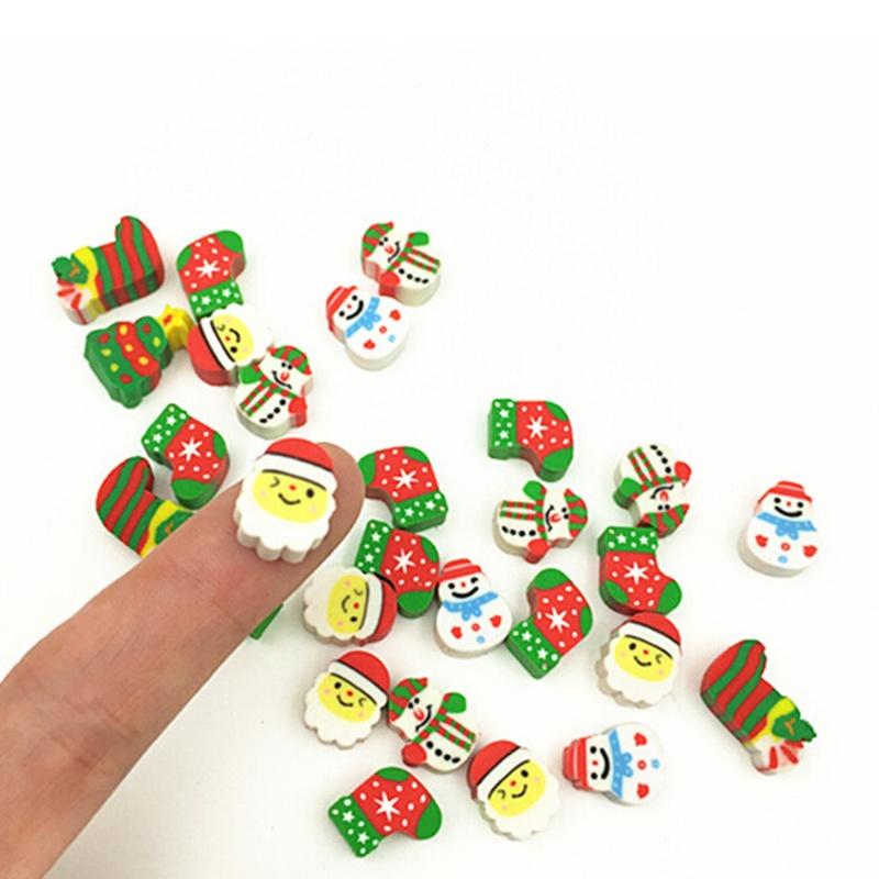 1bottle Christmas Gift Santa Tree Mini Eraser Kawaii  Students Stationery School Supplies