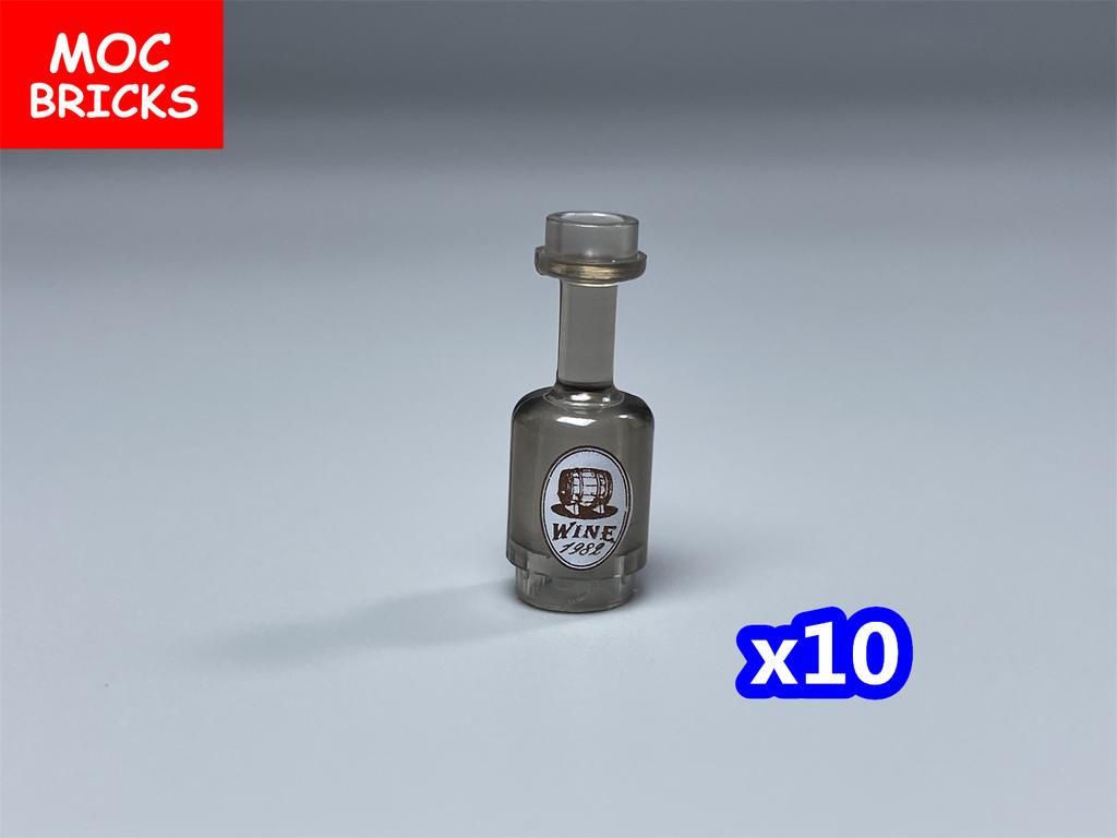 MOC Bricks DIY City Figures Parts Wine Drink Bottle Cup Building Block Mini Printed Bricks 95228 Supermarket Friends Toys