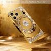 Golden Diamond Plate Pattern Gold Metallic Paint Glass Phone Case For iPhone 17 Pro Max 11 12 13 14 15 16 Plus 17 Air 16E Cover