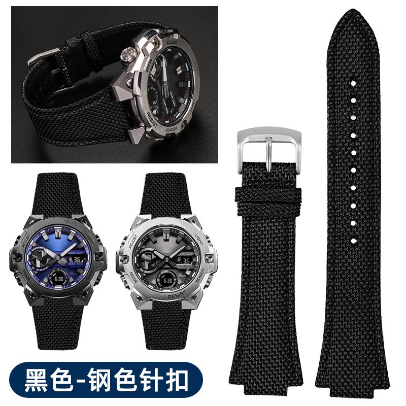 26*14mm Convex Thin breathable men Wrist strap For CASIO G-Shock GST-B400 nylon Cowhide watch band cowhide watchband accessories