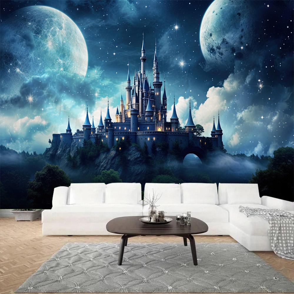 Dreamy Forest Castle Landscape Tapestry Wall Hanging Home Decoration Background Poster Living Room Bedroom Fabric Mural