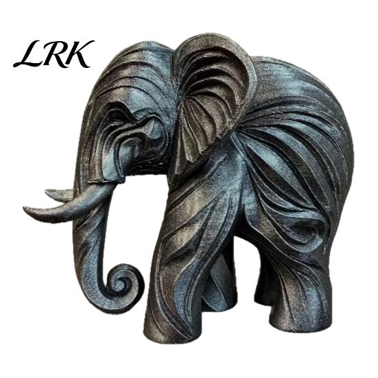Modern Elephant Ornament 3D Printed Figurine, One-Piece Molding, Cute Simulated Figurine Model, Desktop for Home, Bookshelf Decoration Retro
