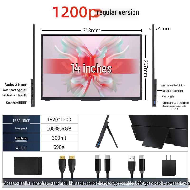 

Spot 16 Portable 2.5K 144Hz Gaming Display: 100% Color Gamut, Compatible with Mobile, Computer, and Switch.