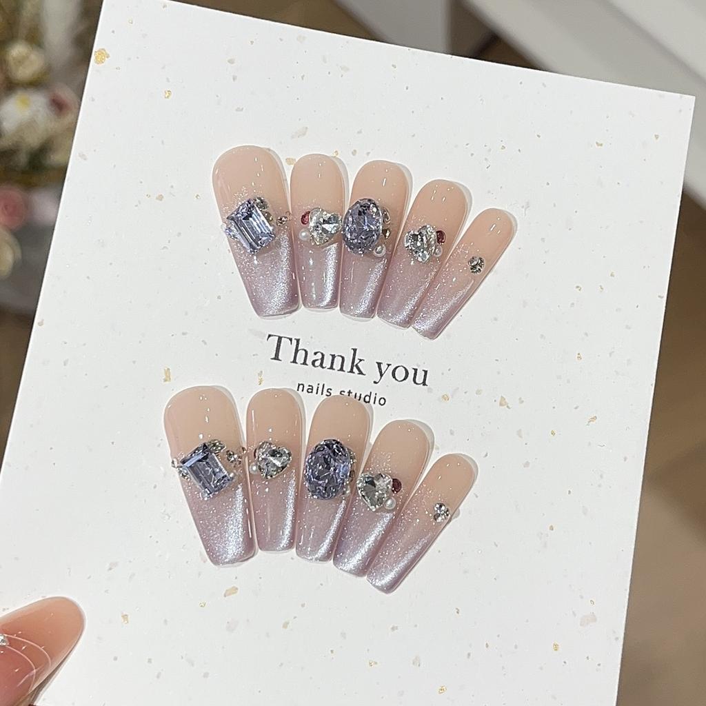 The Atmosphere Is Rich and Noble, Hazy Purple Gradient Side Light Cat Eyes Fine K9 Pile Drill Wear Armor