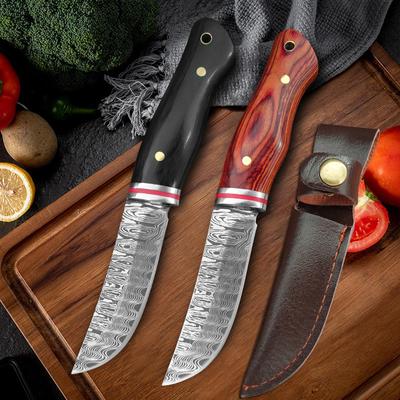 Damastmuster Ausbeinmesser Küchen Allzweckmesser Edelstahl Hackmesser Barbecue Angeln Fleisch Schneidwerkzeuge