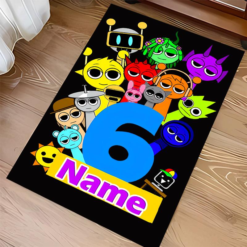 Custom personalization Sprunki themed Print Area Rug - Soft, Washable Non-Slip Indoor Mat,Living Room,Home&Office Decorative Rug