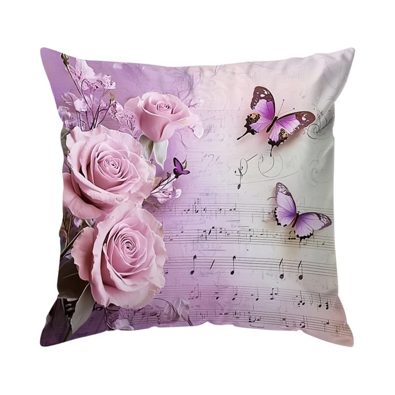 Retro Pink Rose Cushions Pillowcase Printed Polyester 45x45cm Throw Pillow Cover Decorative Sofa Cushion Pillowslip Home Decor