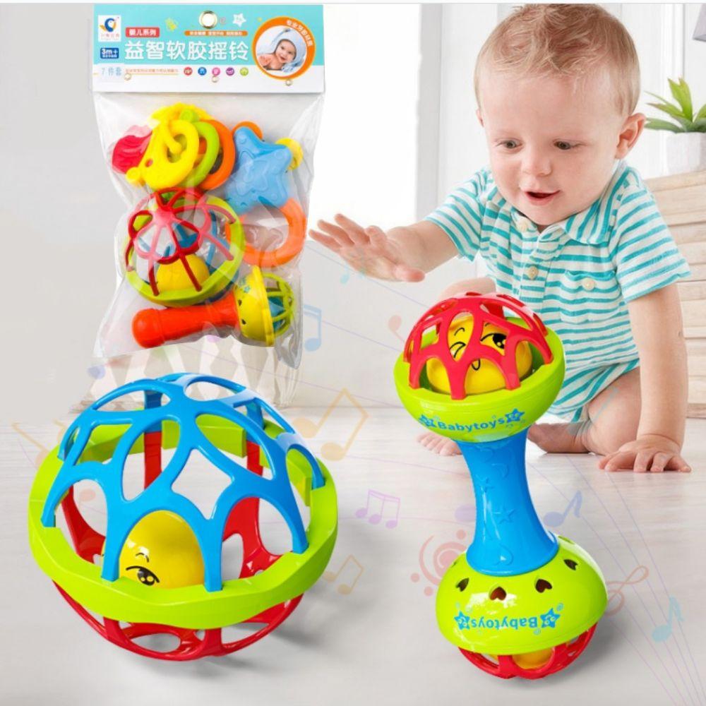 Chewable Musical Instrument Toys Non-Toxic Hand Bell Toys Baby Rattle  Ability Training