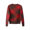 Autumn/Winter 2026 Plaid Color Block Wool Sweater - Round Neck, Loose Fit, Slimming, Versatile Design