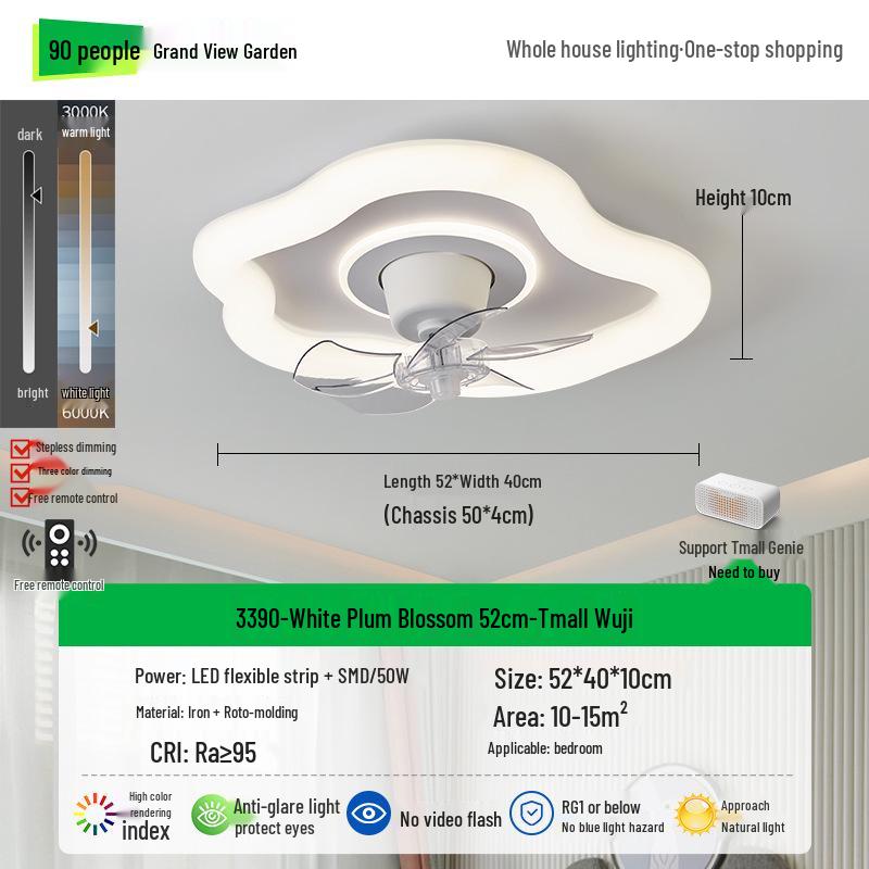 Nordic Minimalist LED Ceiling Fan Light for Master Bedroom