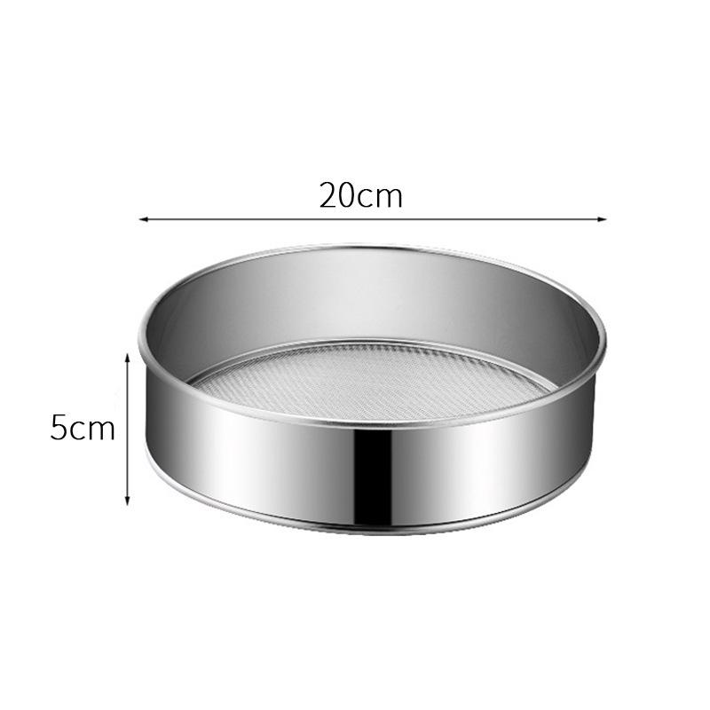 Round Flour Sifter: 60 Mesh, 304 Stainless Steel, Thickened Fine Mesh for Baking and Powdered Sugar.