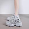 TUINANLE Black Women Platform Sneakers Breathable Lace Up Chunky Casual Comfort Walking Shoes