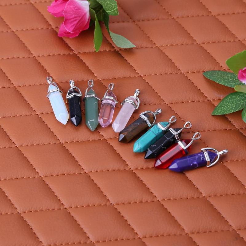 

24 шт., ожерелья с подвесками из натурального камня и кристаллами для изготовления ювелирных изделий