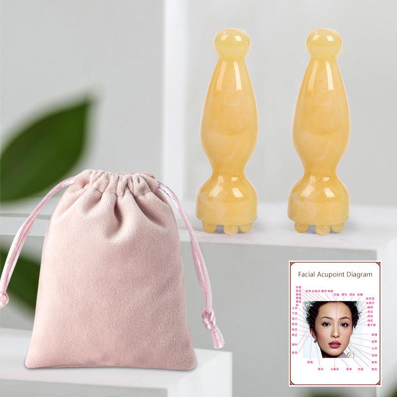 Glatte Gesichtsmassagewerkzeuge Harz Gua Sha Gesichtshautpflege Massagestäbe Lotus-Samenkapselform Massagegerät Gesichtsphysiotherapie-Werkzeug