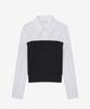 MIND BRIDGE WOMEN [W] Cable Knit Layered Shirt