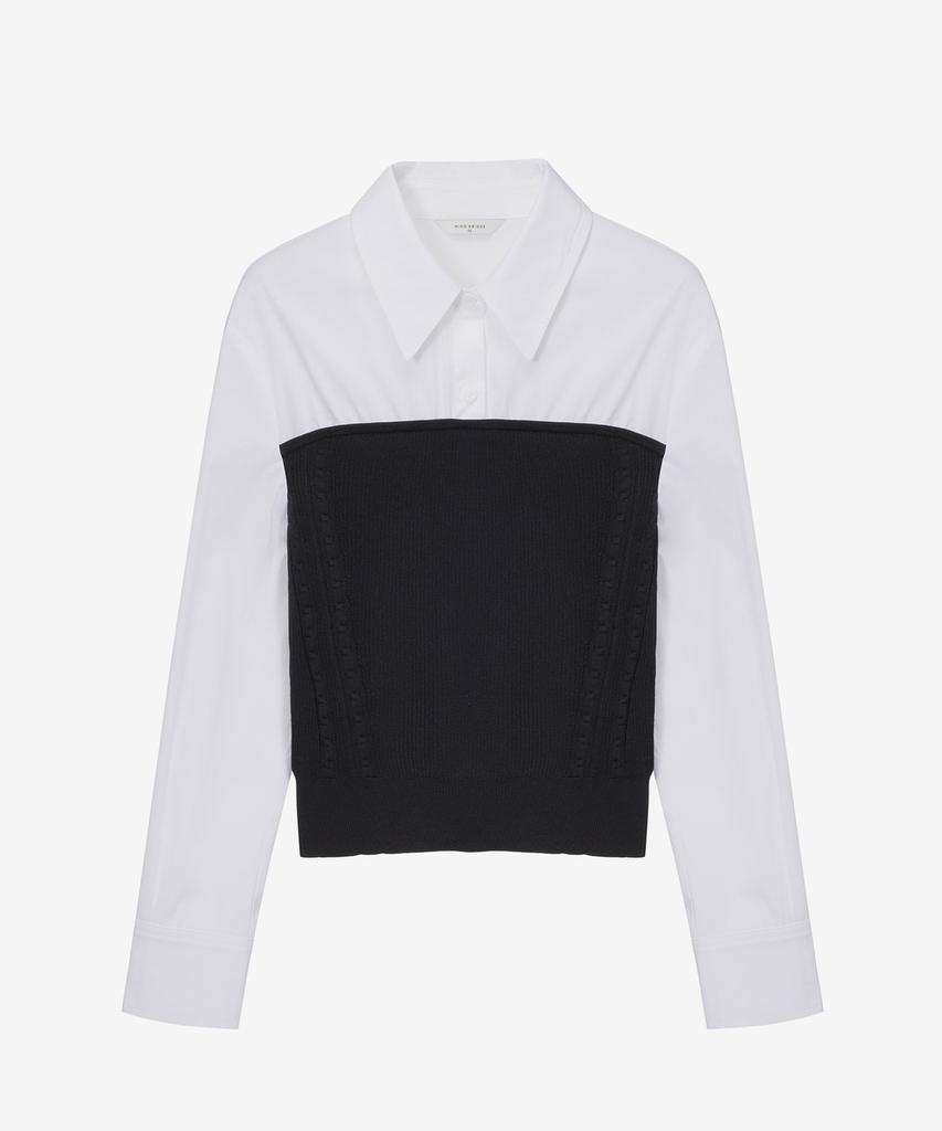 MIND BRIDGE WOMEN [W] Cable Knit Layered Shirt