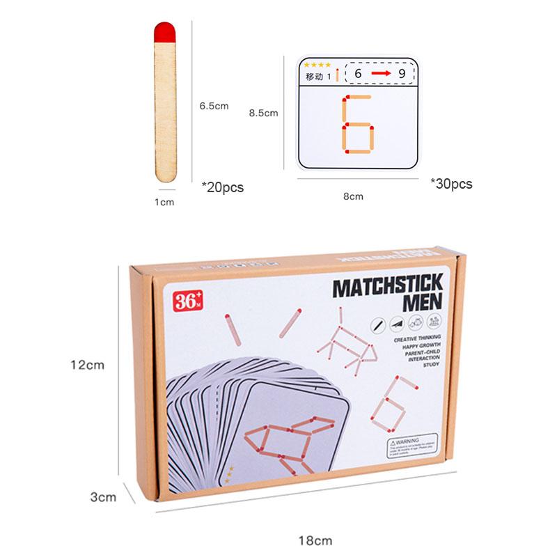 Match Puzzle Game Drevená hračka DIY Matematická geometria Stolná hra Myslenie Matching Logic Training Detské vzdelávacie hračky
