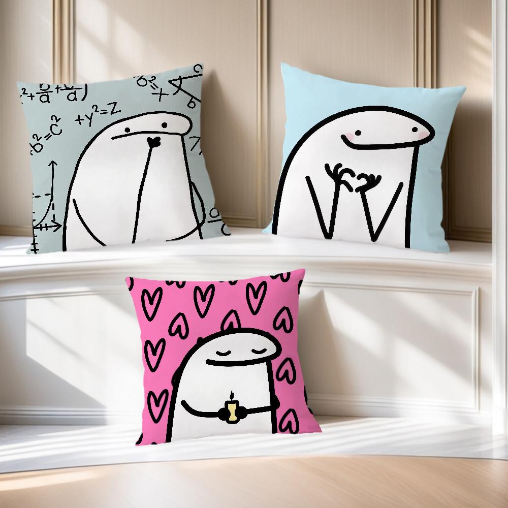 cute funny cartoon f-Flork of Cows meme cushion cover soft Pillow Case for Sofa Living Room Home office Decor Protective Covers