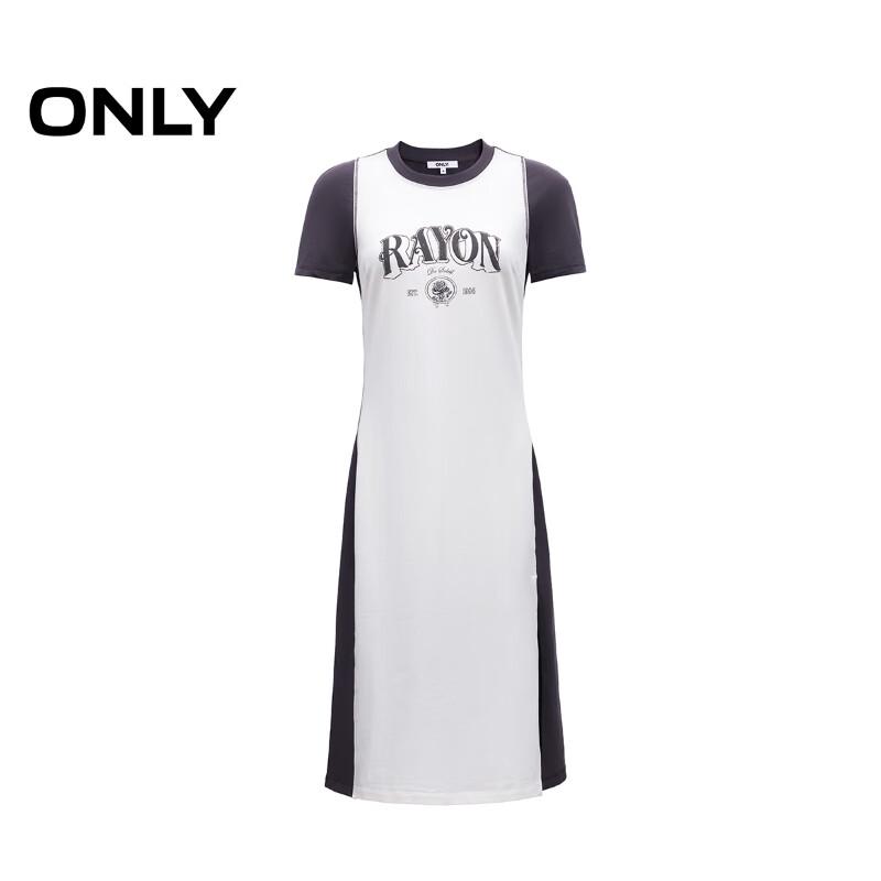 ONLY Women's Letter Print Round Neck T-Shirt Midi Dress