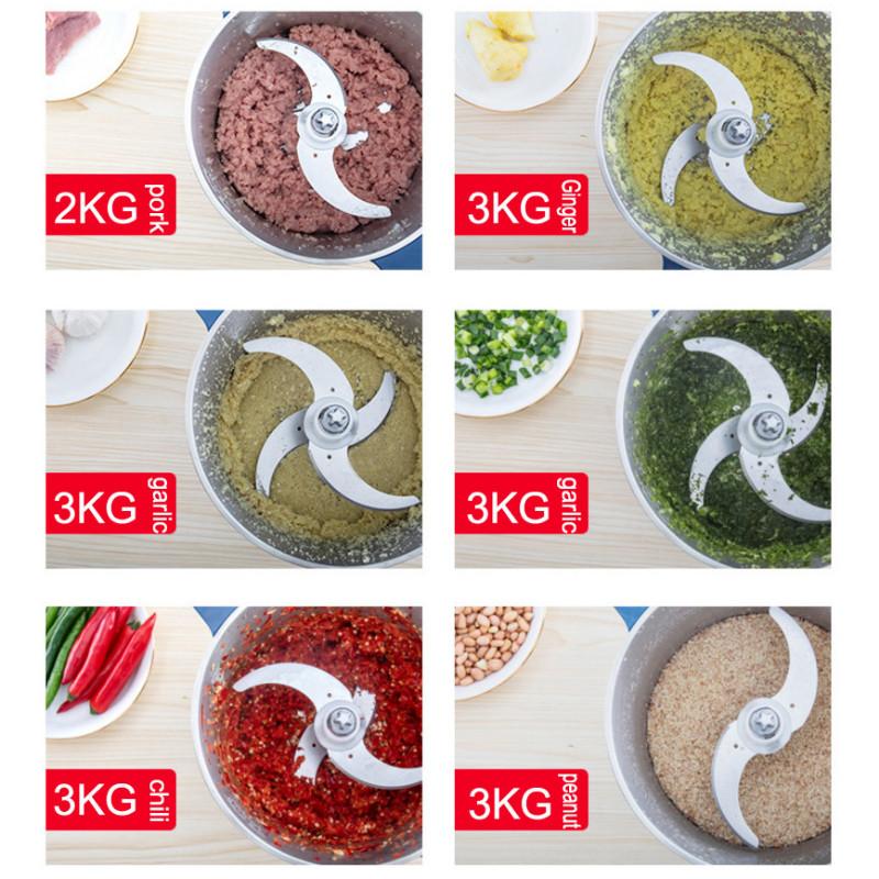 8L Household Electric Meat Grinder Commercial Stainless Steel Meat Slicer Kitchen Large Capacity Food Processor