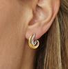 Youthway Fashion Bicolor C Shape Crossed Stud Earrings For Women 18K Gold PVD Plated Stainless Steel Waterproof Earring Jewelry