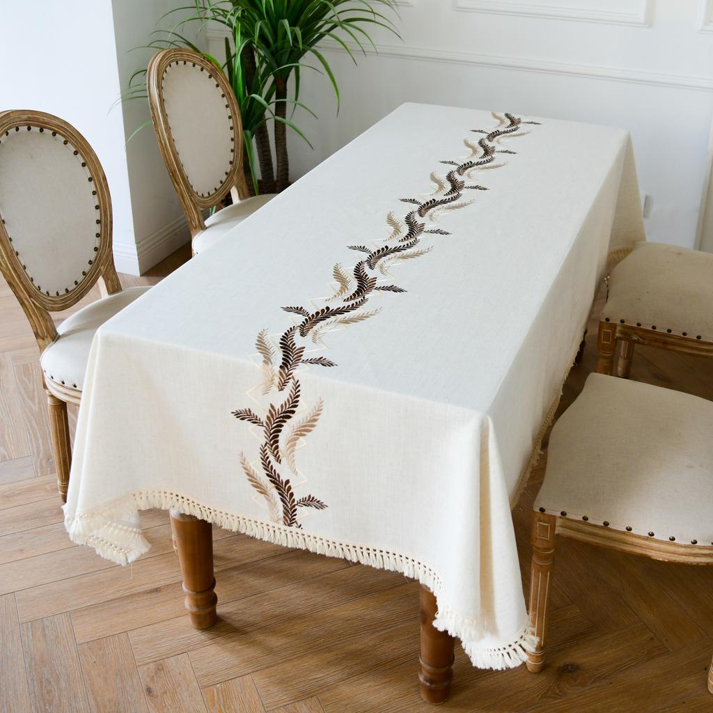Court Tablecloth Retro Simple Thickened Three-Dimensional Embroidered Dining Table Cloth Table Mat Cover Cloth Cover Towel