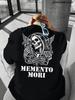 Edgy MeUnisexto Mori Graphic Tee with Winged Reaper Skeleton and Rose Print 100 Cotton Unisexs Tshirt Summer Urban Streetwear