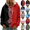 Women's Floral Print Long Sleeve Hoodie with Pockets and