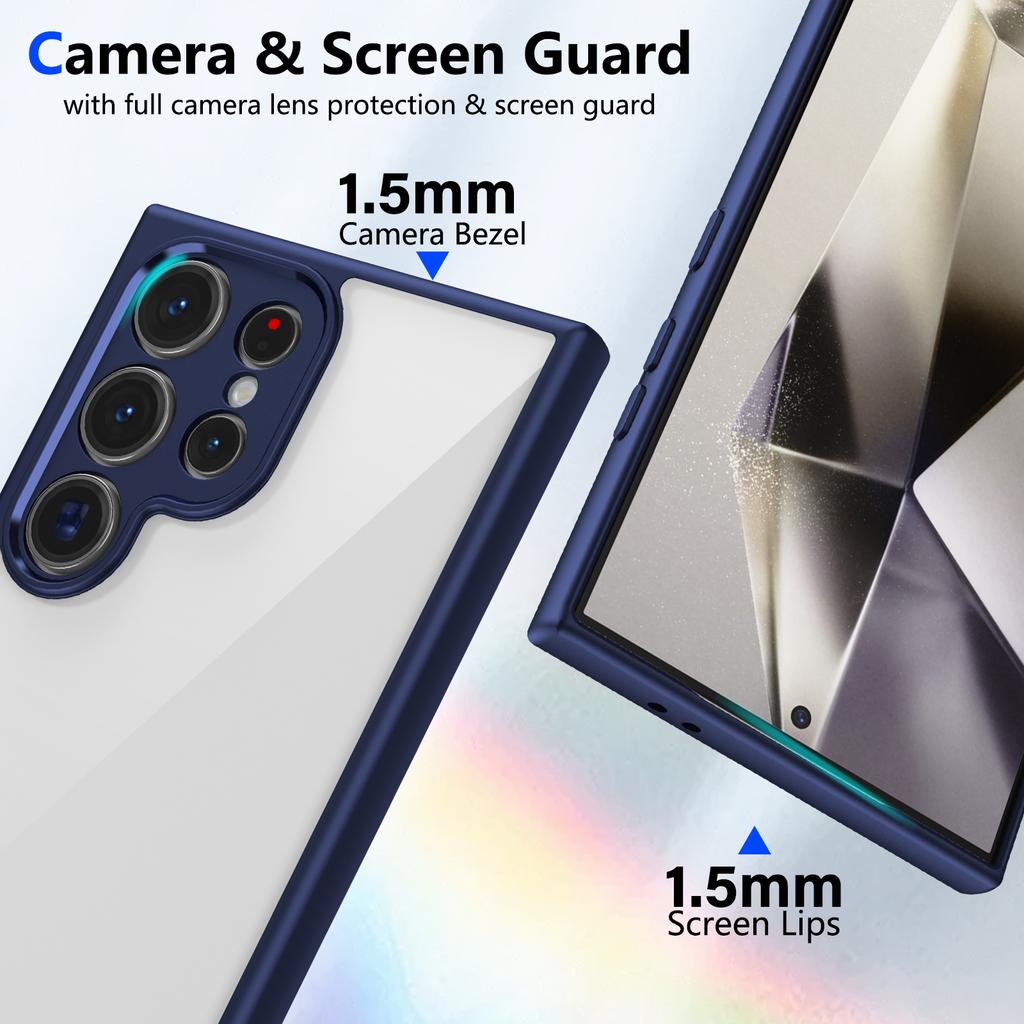 For Samsung Galaxy S22 Ultra 5G Case Matte Skin Touch Clear PC + TPU Shockproof Phone Back Cover