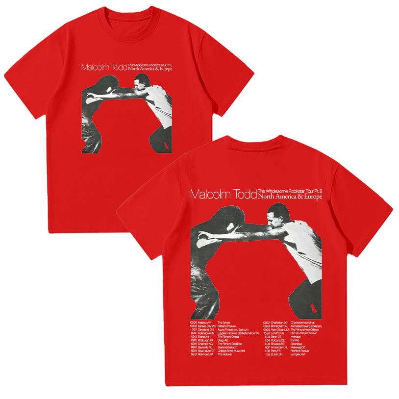 

Malcolm Todd The Wholesome Rockstar Tour Pt.2 T Shirt Unisex Vintage 90s T-Shirt Streewear Men and Woman Cotton Short Sleeve Top XXL