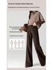 Elegant High-Waisted Wool Wide-Leg Pants for Women - Winter 2025 Style, Thickened A-Line, Casual and Loose Fit