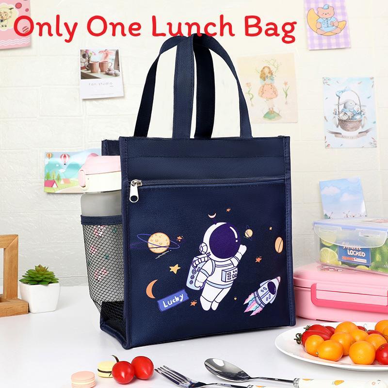 Kids Portable Canvas Lunch Box With Material For School And Outdoor Use