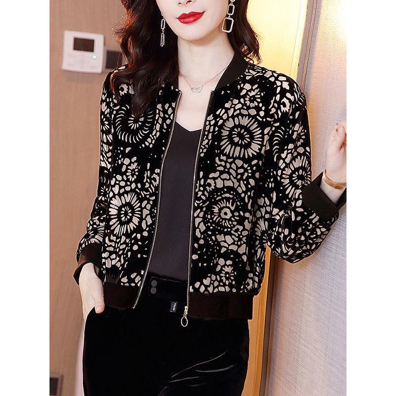 

Women s European & American Style Abstract Baseball Jacket: 2026 Spring/Summer, Long Sleeve, Stylish Sun Protection Outerwear 2XL
