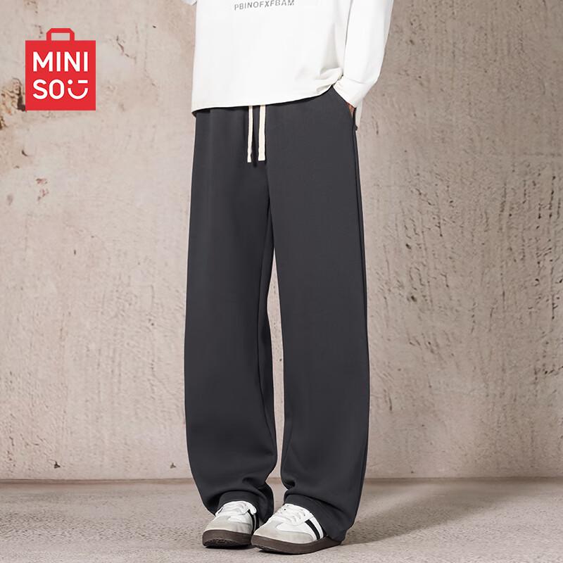 

MINISO Men s Heavy Cotton Straight-Leg Casual Pants XL