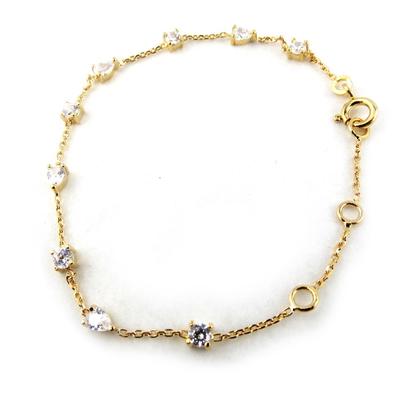 [N0680] - Gold Plated Bracelet 'Sissi' White Gold - 3 Mm