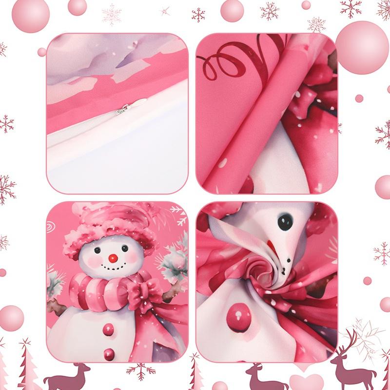 Christmas Pink Throw Pillow Cover Cushion Cover Christmas Decorations for Home 2026 Bedroom Room Navidad Natal Gifts New Year