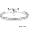 Luxury Jewelry Cubic Zircon Ice Cut Adjustable Chain Bracelet Square Tennis Bracelet for Men Women Unisex