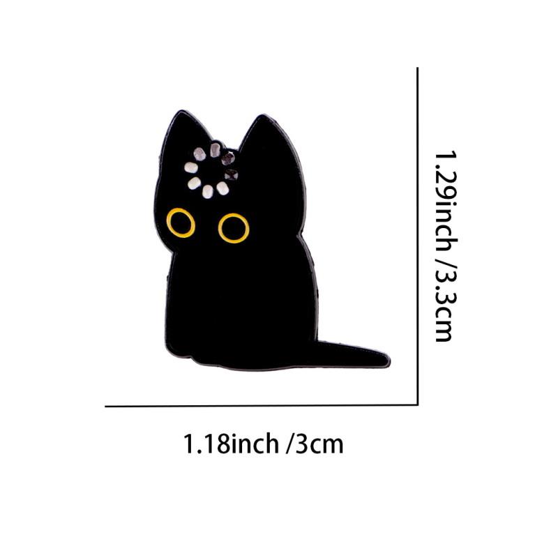 "Loading" Loading Black Cat Enamel Pin Lapel Pins Multifunctional Cat Brooch Metal Creativity Backpack Badge