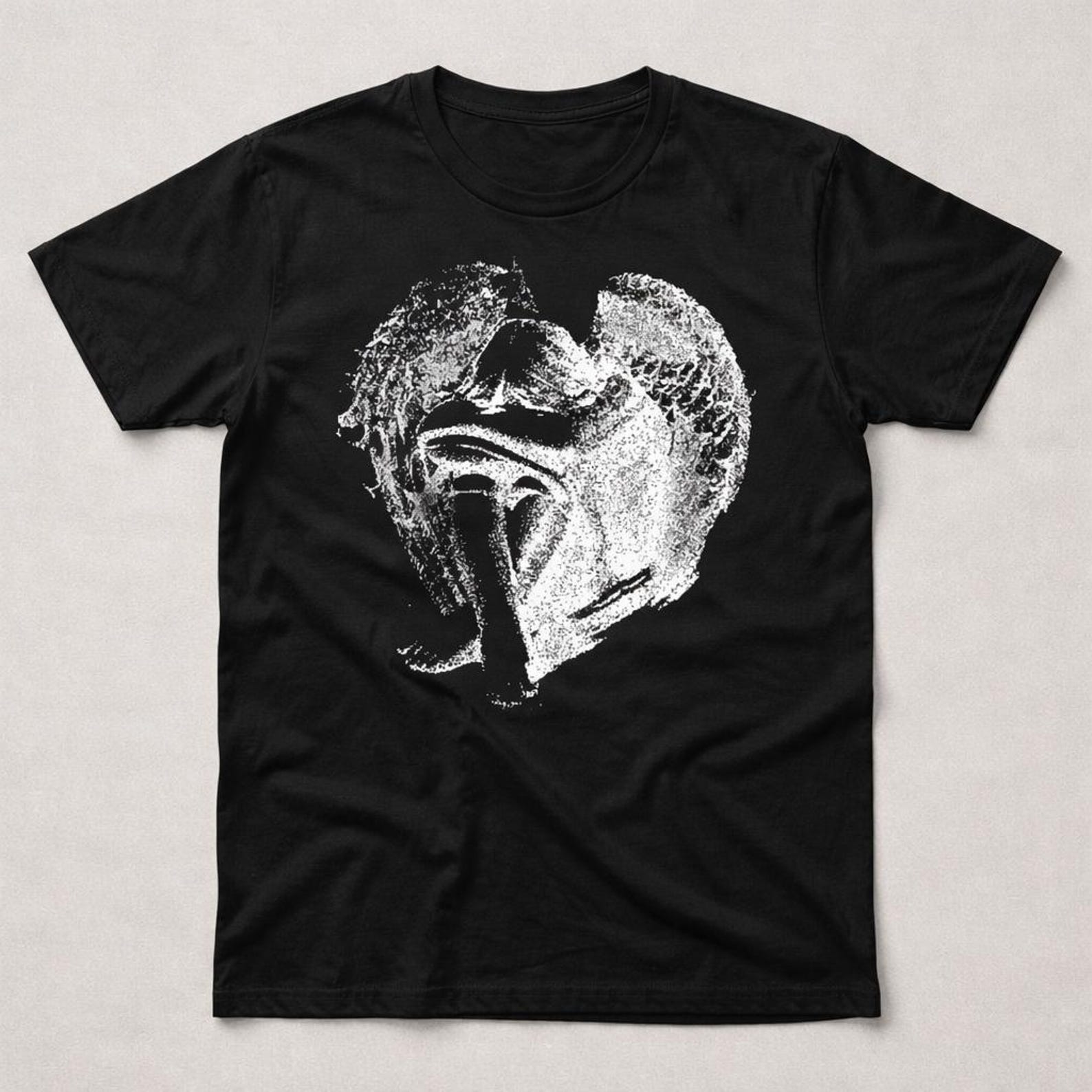 Sad Angel Heart, T-Shirt Y2k | vintage sketch angel wings, melancholy design grunge S